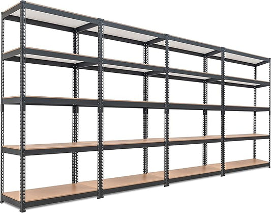 HOMEDANT 5 Tier Storage Shelves Adjustable Laminated Boltless Garage Metal Shelving Unit Heavy Duty Utility Rack Shelf Warehouse Pantry Closet Kitchen 35.9" W x 16.2" D x 71.3" H 4Pack